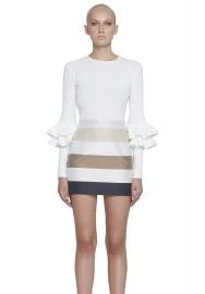 Ribbed Double Frill Sweater Top by By Johnny. at By Johnny.